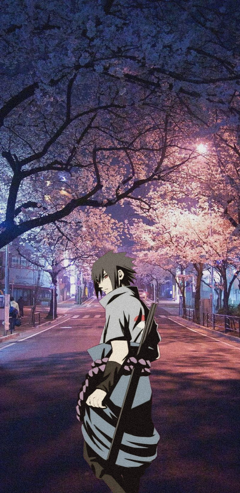 Sasuke, anime, car, city, forest, love, naruto, sad, sky, tokyo, HD phone wallpaper