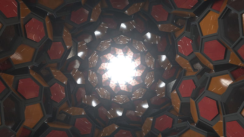 fractal, 3d, structure, glow, bright, HD wallpaper