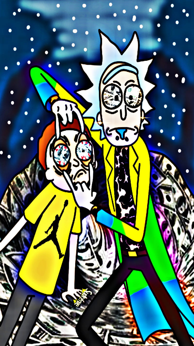 Rick and Morty, black, picsart, HD mobile wallpaper, Peakpx