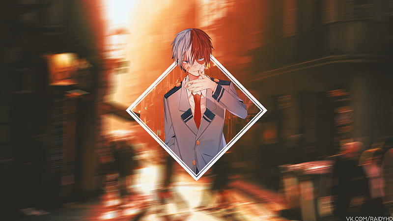 polyscape, anime boy, school uniform, My hell Akademia, Anime, HD wallpaper