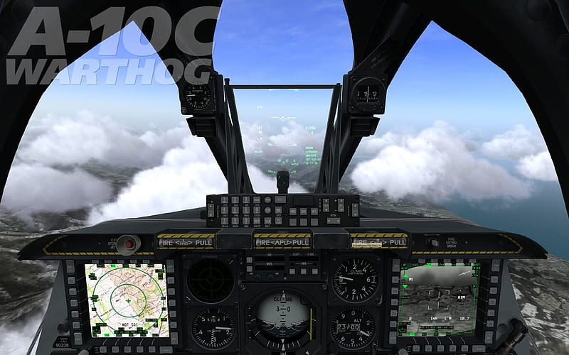 DCS A-10C Warthog Cockpit, dcs a-10c, digital combat simulator, lock on, flight simulation, HD wallpaper