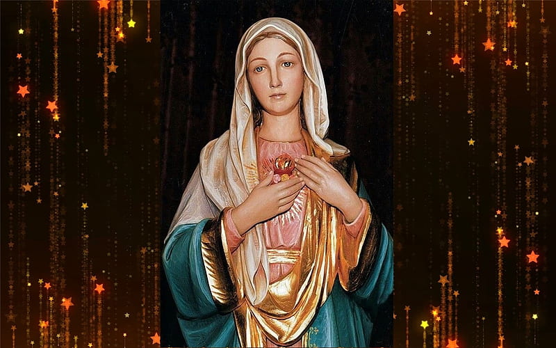 Heart of Mary, Mother of God, Heart, sculpture, Mary, stars, HD wallpaper |  Peakpx