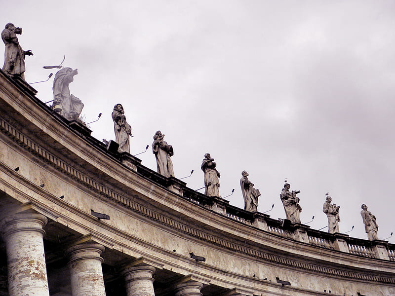 Vatican in Rome, statues, pope, statue, vatican, rome, roma, catholic, HD wallpaper