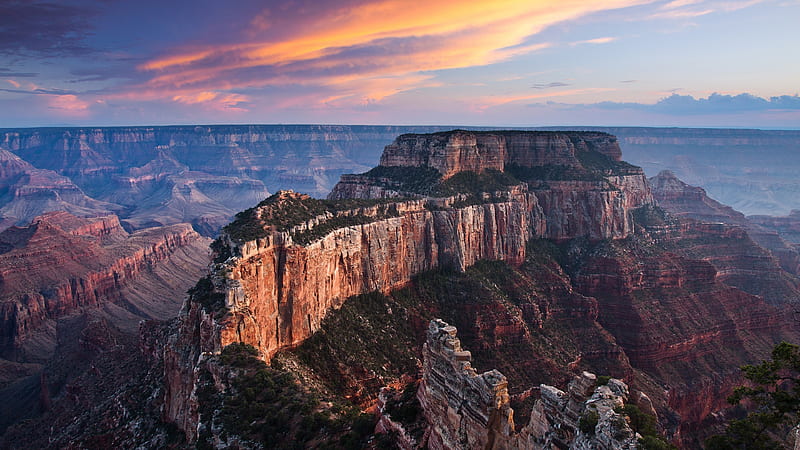 grand canyon, cliff, clouds, scenery, Landscape, HD wallpaper