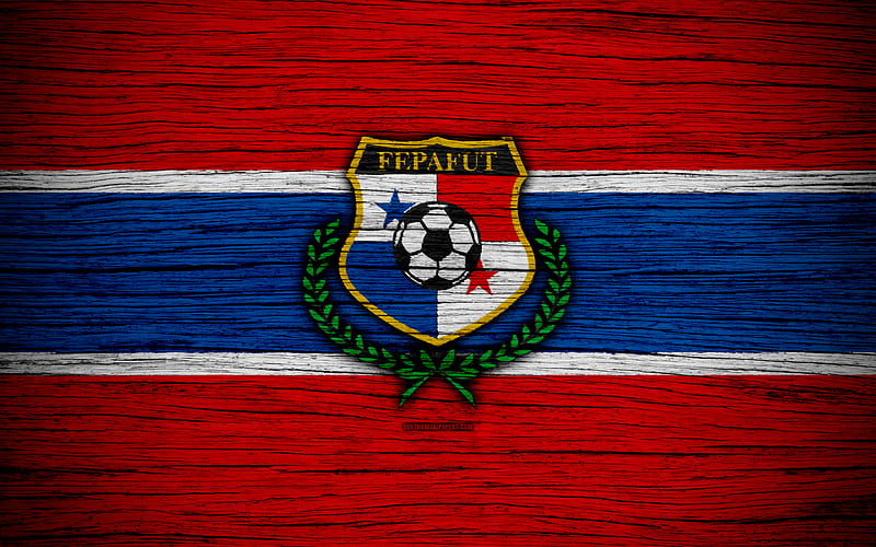 Panama national football team, logo, North America, football, wooden texture, soccer, Panama, emblem, North American national teams, Panamanian football team, HD wallpaper