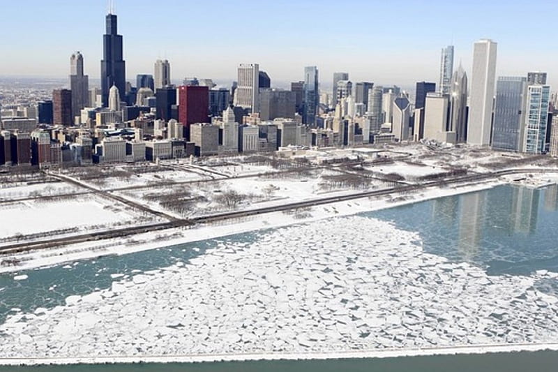 Winter In Chicago, Snow, Chicago, Cold, Winter, HD wallpaper