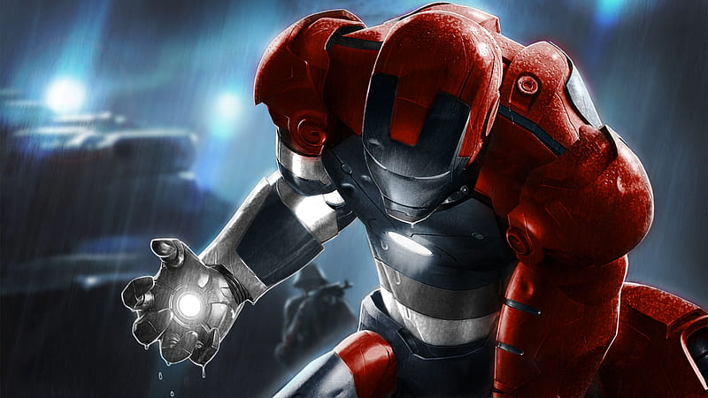iron man, marvel universe, raining, nano suit, Movies, HD wallpaper