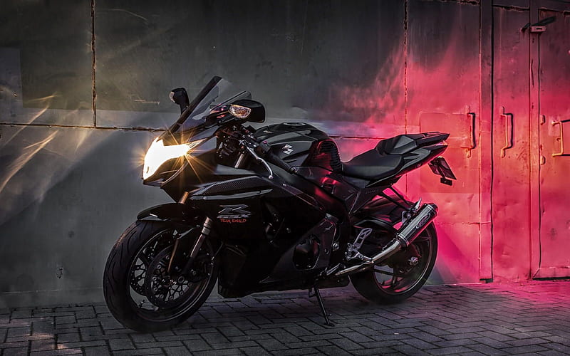 Suzuki GSX-R 1000 K9, superbikes, garage, sportsbikes, black motorcycle, Suzuki, HD wallpaper