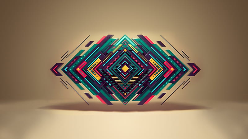 abstract object, triangles, shapes, 3D, HD wallpaper