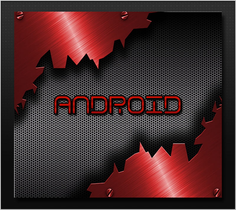Android, black, desenho, droid, logo, phone, red, steel, technology, HD wallpaper
