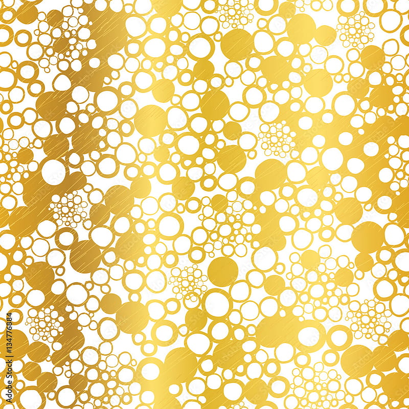 Vector Golden On White Abstract Grunge Bubbles Foil Texture Seamless Pattern Background. Great for elegant gold fabric, cards, wedding invitations, , floor, kitchen tile. Stock Vector, HD phone wallpaper
