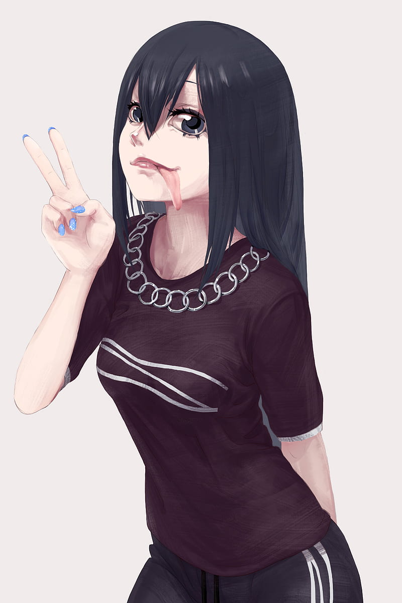 Boku no Hero Academia, anime girls, long hair, black hair, black eyes,  simple background, HD phone wallpaper | Peakpx