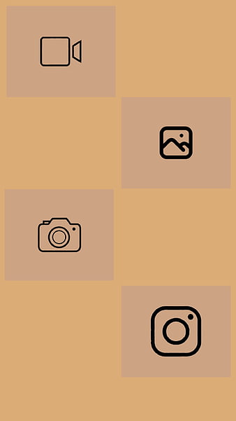 phone icon aesthetic brown