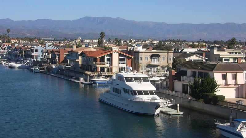 Nice Back Yard, boat, california, channel islands, home water, harbor, HD wallpaper