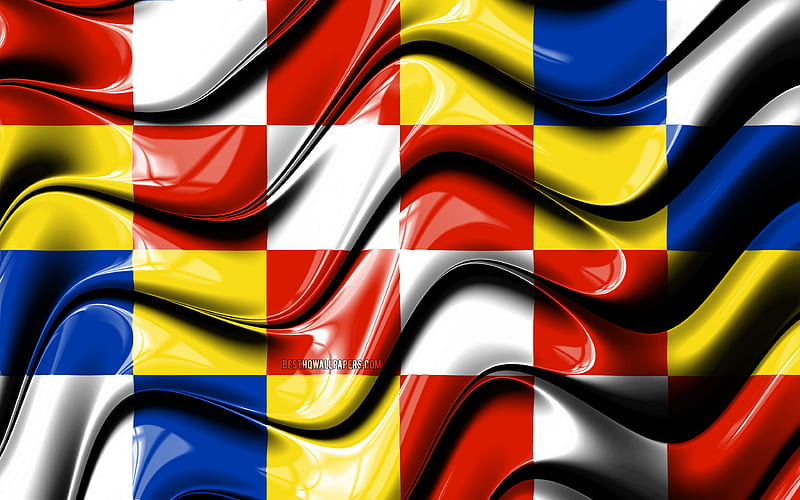 Antwerp flag Provinces of Belgium, administrative districts, Flag of Antwerp, 3D art, Antwerp, belgian provinces, Antwerp 3D flag, Belgium, Europe, HD wallpaper