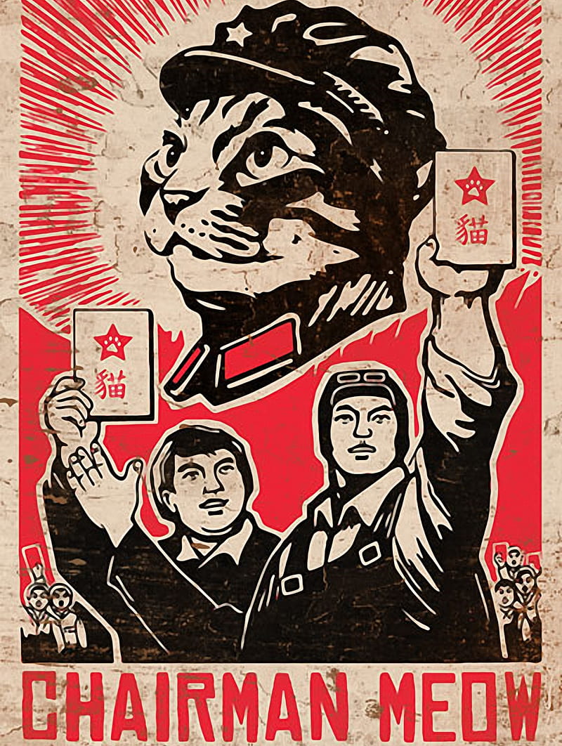 Chairman Meow, cats, communist, HD phone wallpaper