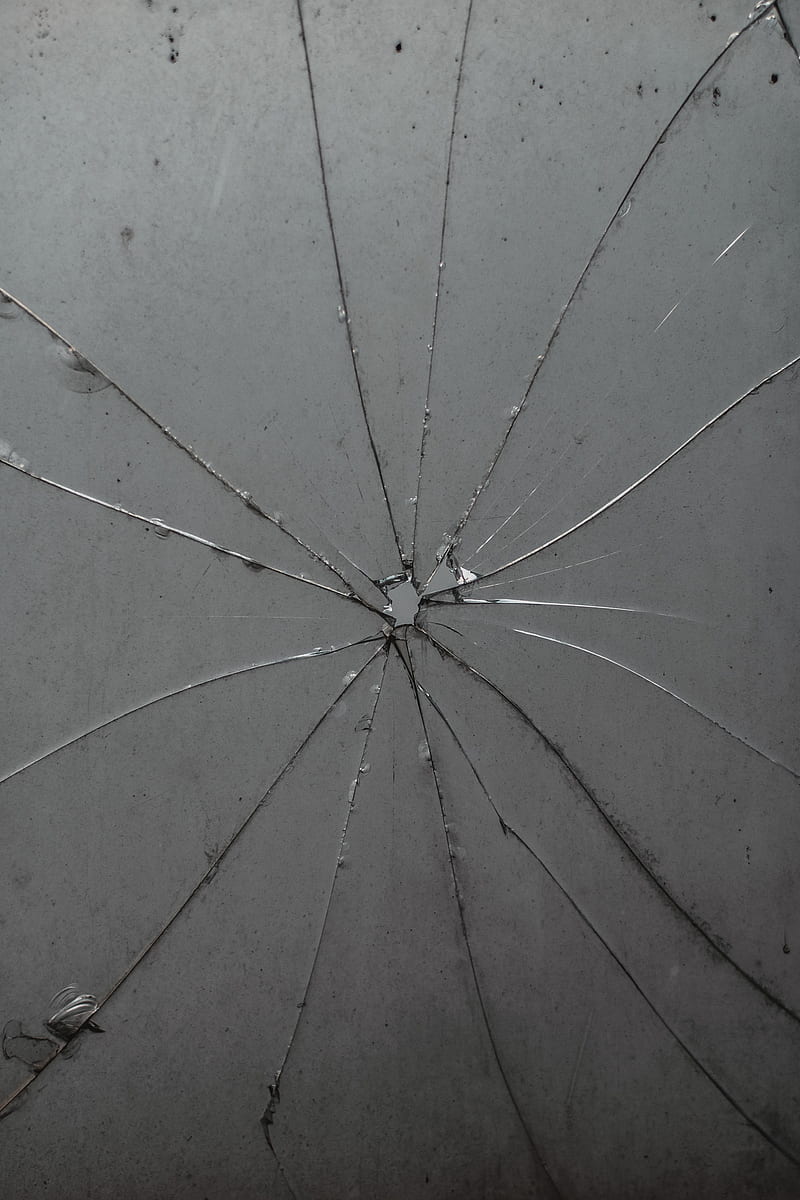 glass, cranny, fragments, bw, broken, HD phone wallpaper