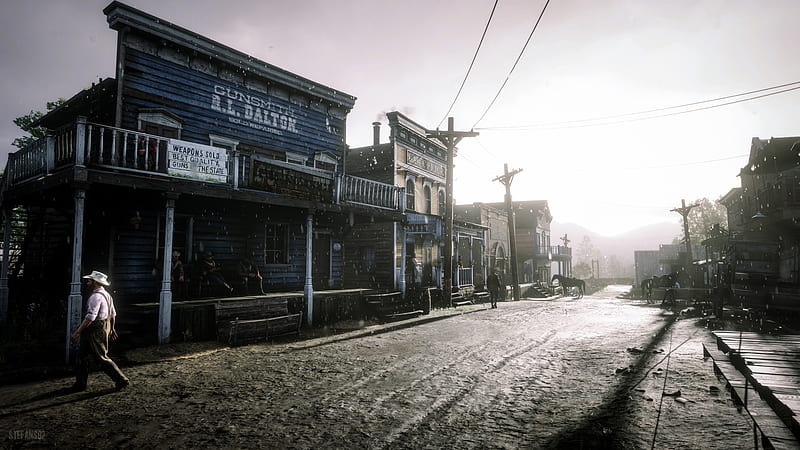 red dead redemption 2, mud, buildings, pc version, Games, HD wallpaper