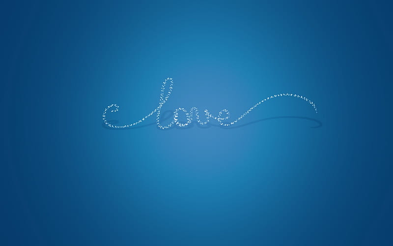 LOVE, feel, pristine, blue, HD wallpaper