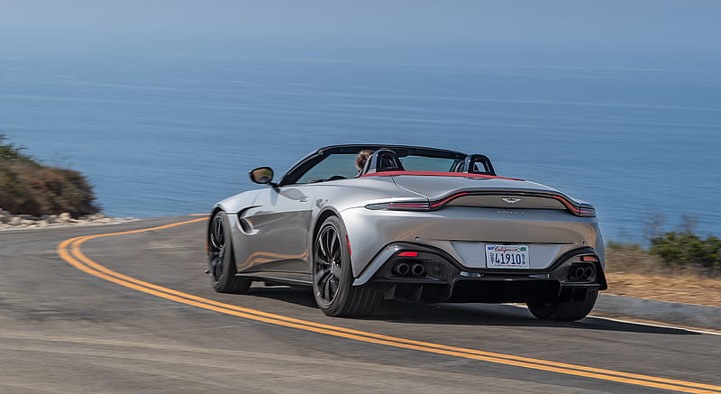 2021 Aston Martin Vantage Roadster (Color: Spirit Silver; US-Spec) - Rear Three-Quarter , car, HD wallpaper 2021 Aston Martin Vantage Roadster (Color: Spirit Silver; US-Spec) - Rear Three-Quarter , car, HD wallpaper
