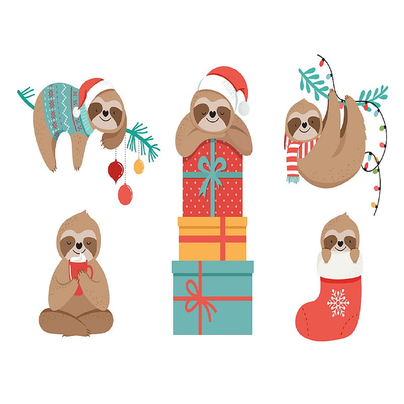 Happy Solthmas, sloth, christmas, yule, holiday, gift, HD phone wallpaper