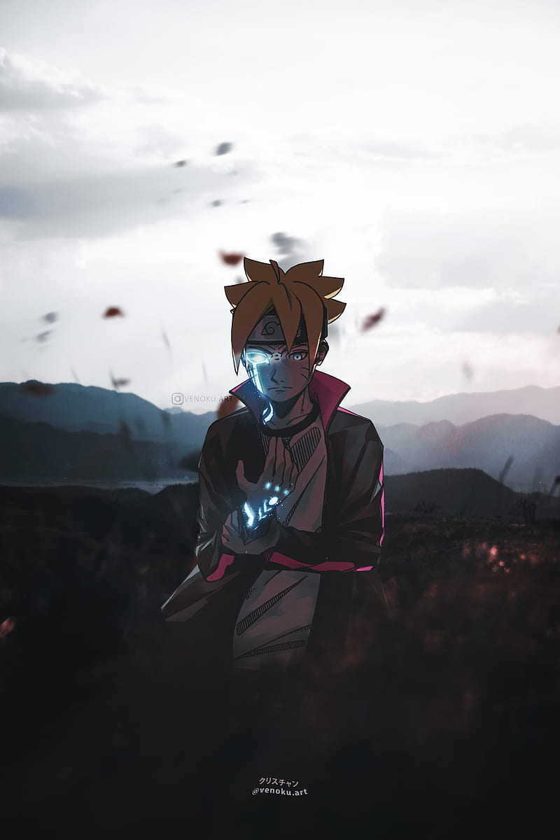 Boruto Uzumaki, naruto, sasuke, karma, blue, venoku, japan, nature, manga, kawaki, anime, HD phone wallpaper