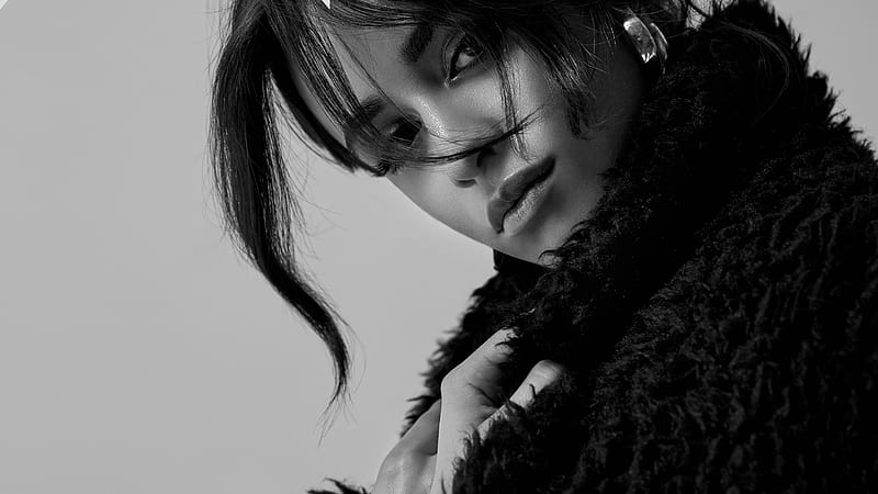 Camila Cabello Fault Magazine hoot Monochrome 2018, camila-cabello, music, celebrities, girls, hoot, monochrome, black-and-white, HD wallpaper