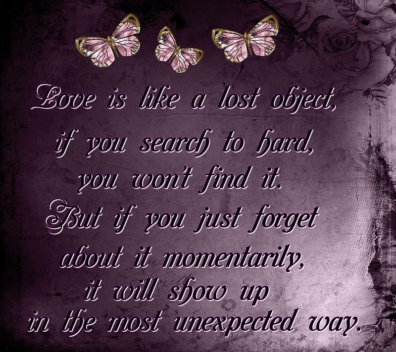 Love Is, abstract, background, butterflies, text quote, HD wallpaper
