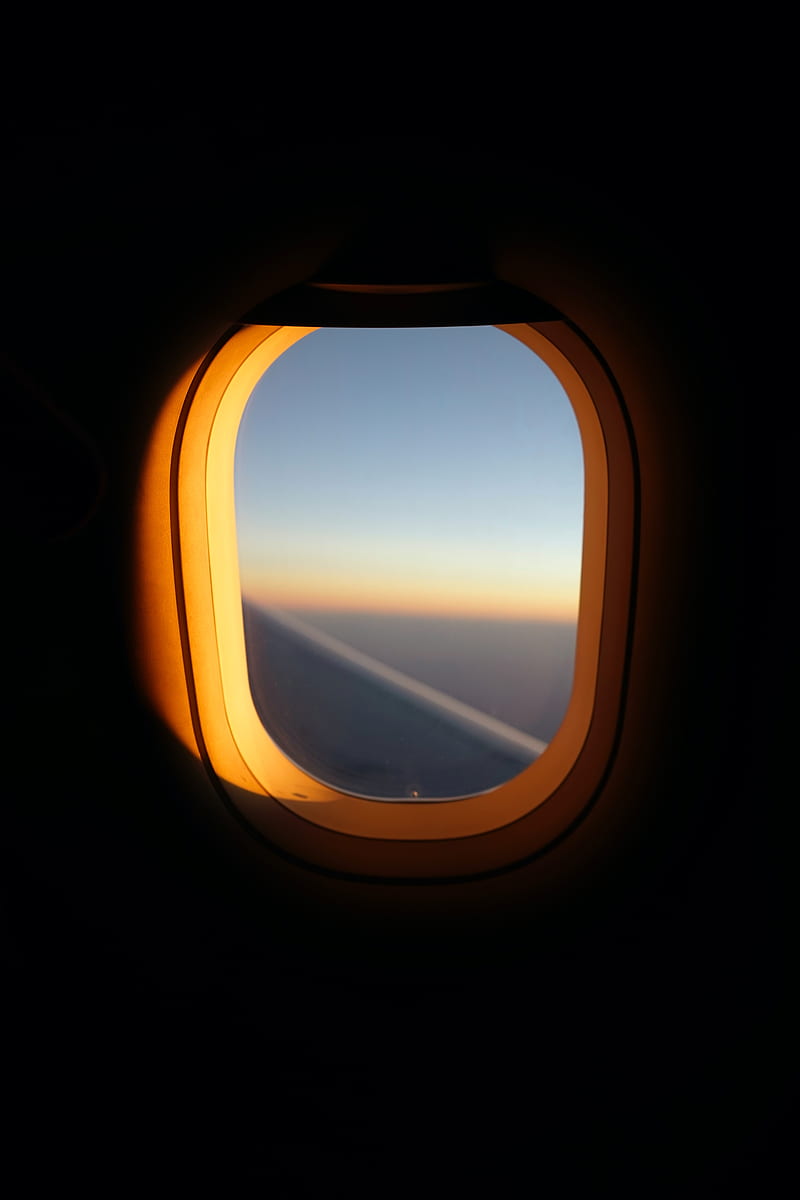 porthole, window, airplane, dark, HD phone wallpaper