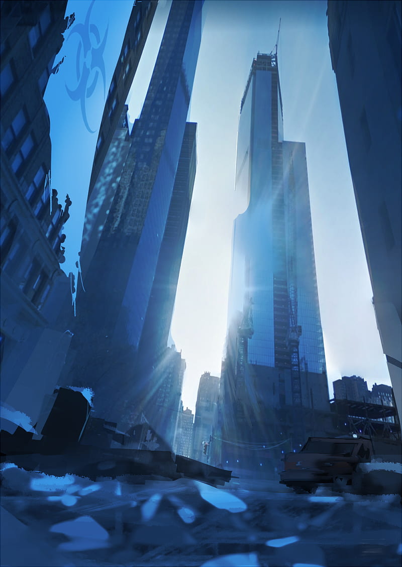 anime, SWAV, skyscraper, building, cityscape, HD phone wallpaper