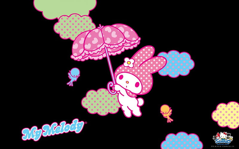 My Melody, Cute, Sanrio, kawaii, Umbrella, Rabbit, HD wallpaper