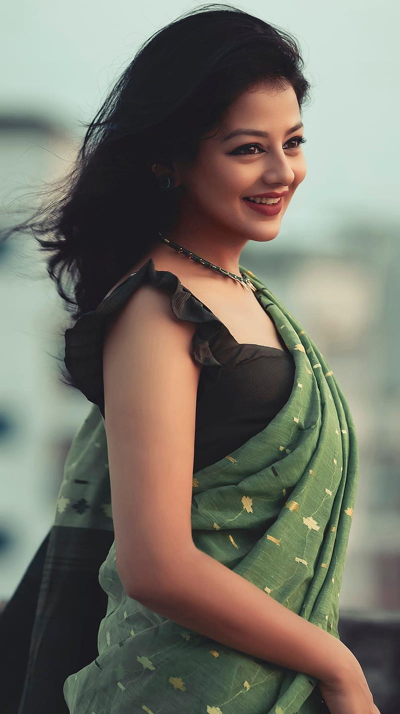 Ayemah , bong rocks, saree lover, HD phone wallpaper