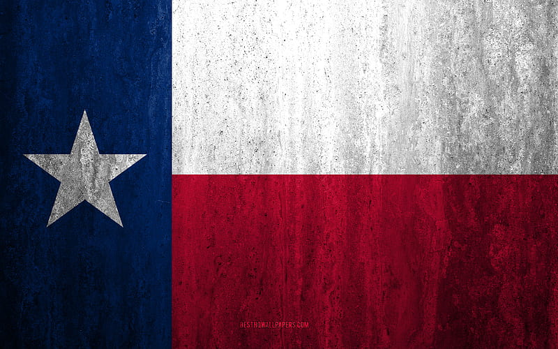 Flag of Texas stone background, American state, grunge flag, Texas flag, USA, grunge art, Texas, flags of US states, HD wallpaper