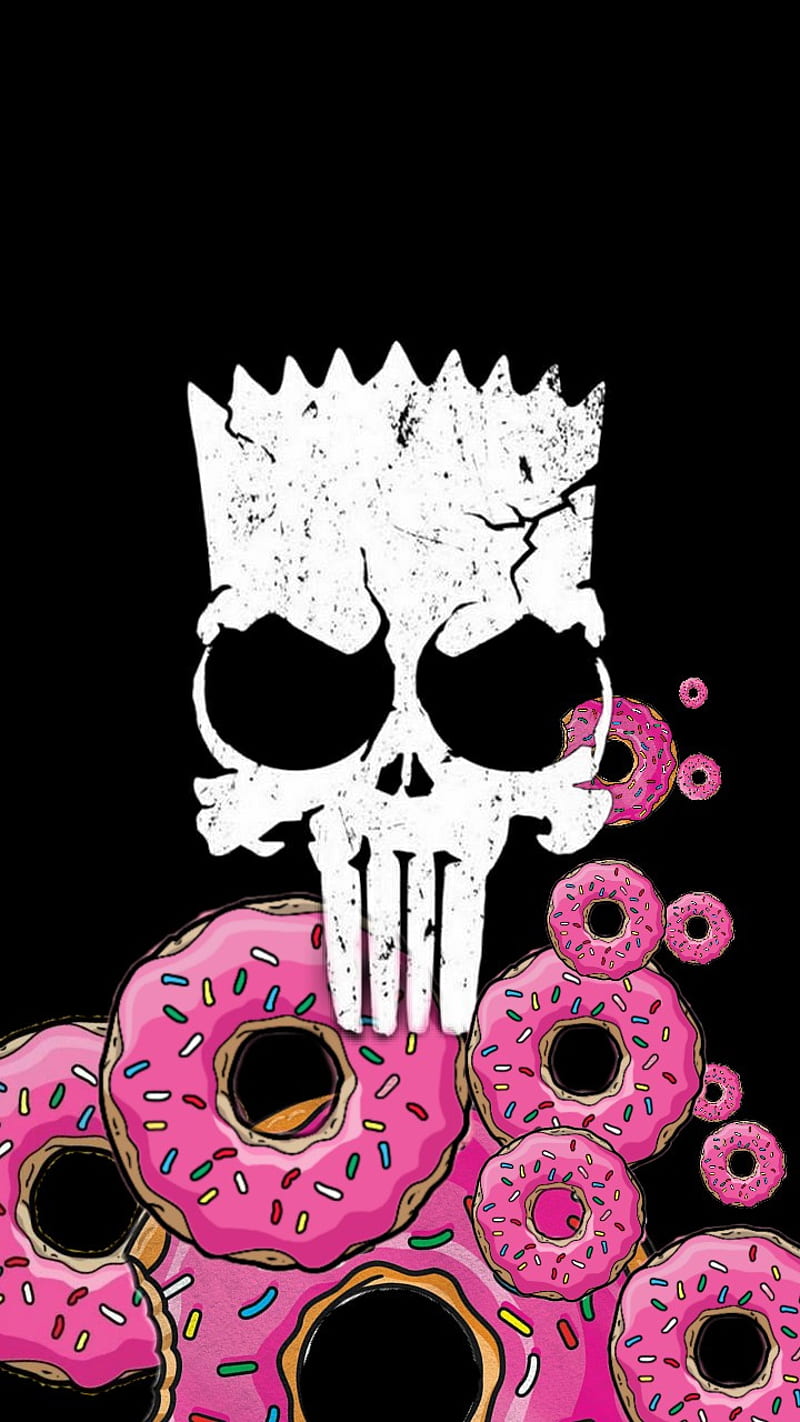 Bart Skull, donut, simpsons, skull, HD phone wallpaper | Peakpx