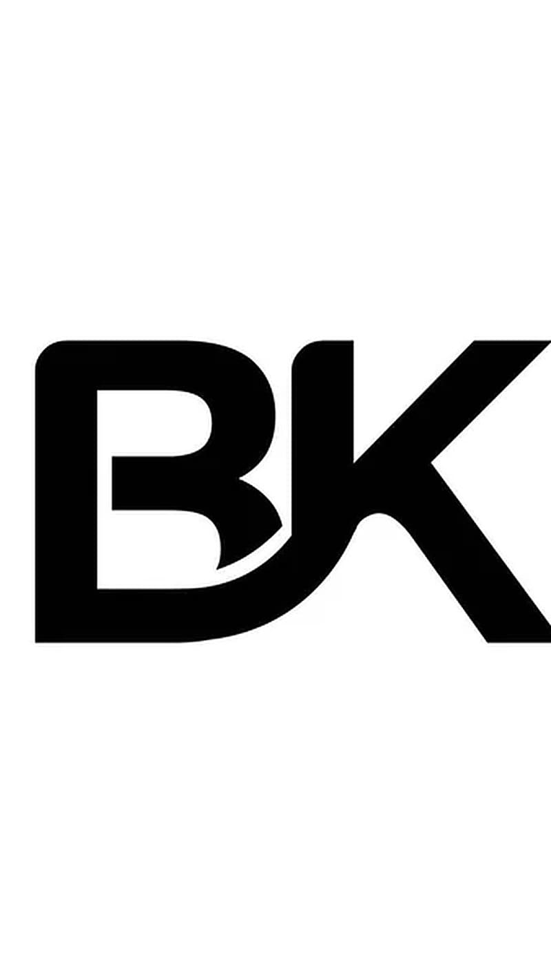 B K, White Background, logo, alphabet design, HD phone wallpaper
