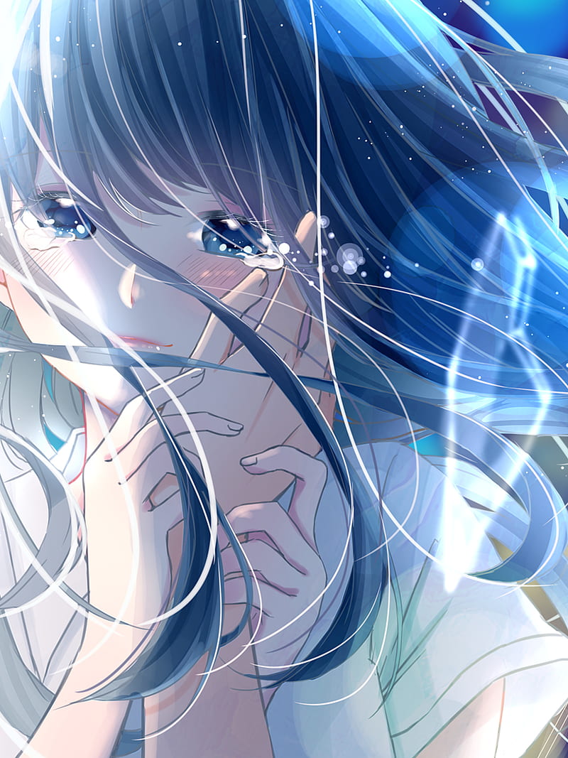 Sad anime girl, HD phone wallpaper