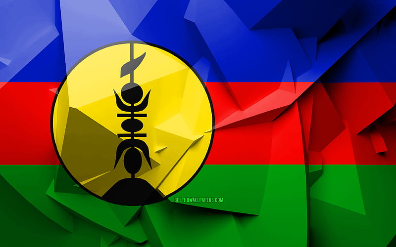 Flag of New Caledonia, geometric art, Oceanian countries, New Caledonian flag, creative, New Caledonia, Oceania, New Caledonia 3D flag, national symbols, HD wallpaper