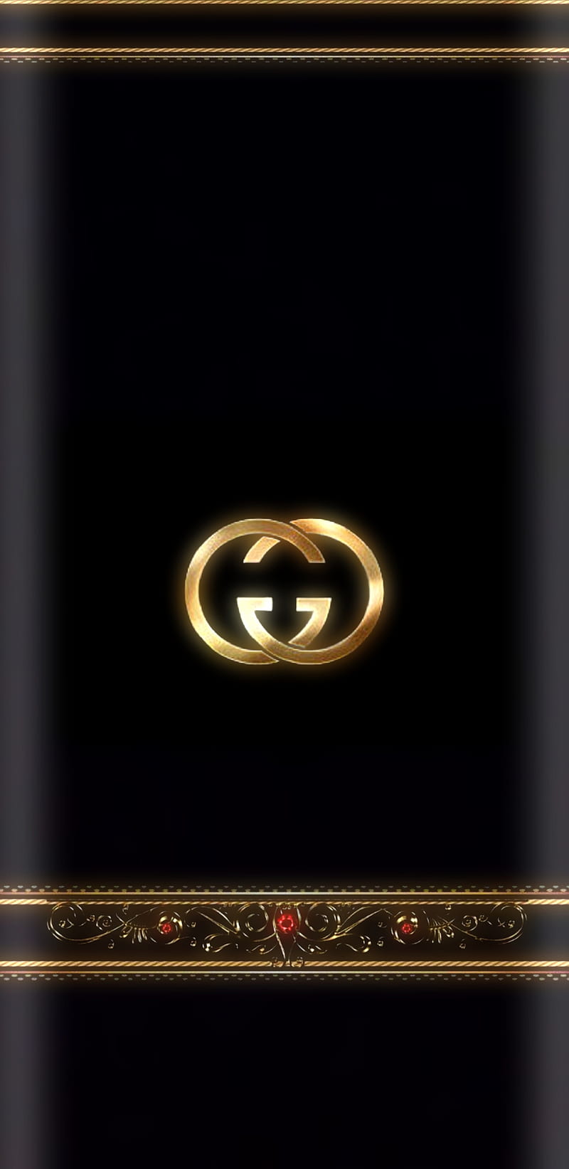 Gucci opulento, borde, galaxias, logo dorado, mínimas, originales, Fondo de pantalla de teléfono HD | Peakpx