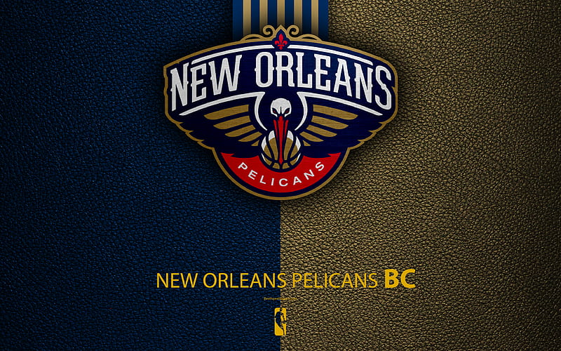 New Orleans Pelicans logo, basketball club, NBA, basketball, emblem, leather texture, National Basketball Association, New Orleans, Louisiana, USA, Southwest Division, Western Conference, HD wallpaper