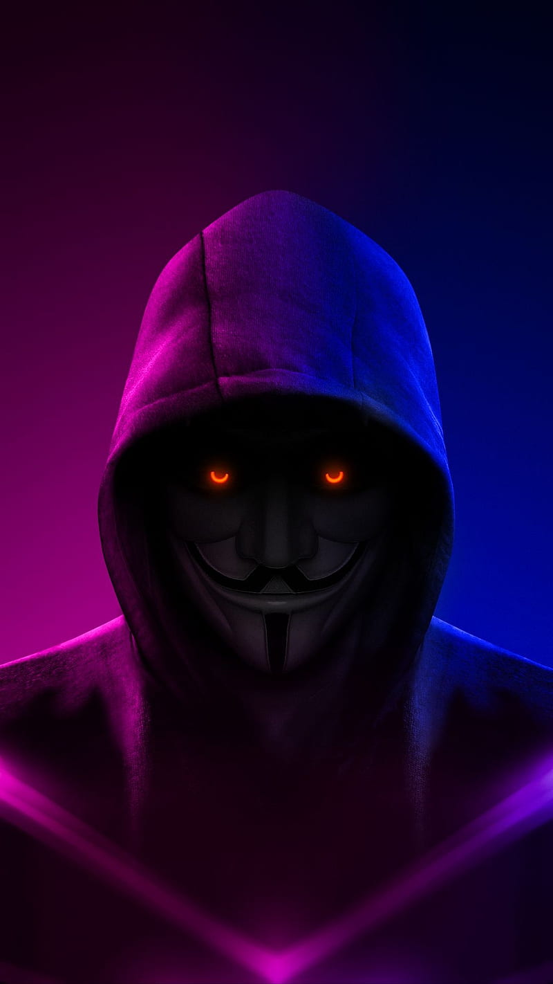 Anonymous, blue, character, dark, male, pink, red eyes, scary, HD phone  wallpaper | Peakpx