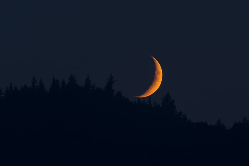 Moonset , moon, nature, HD wallpaper