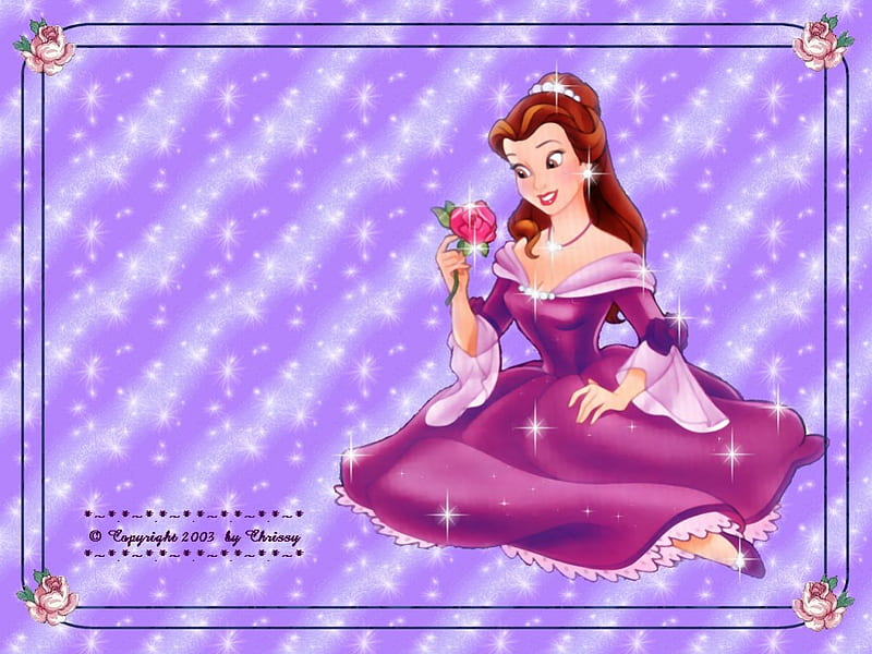 ~Princess Belle~, Belle, Disney, lovely, bonito, princess, purple dress, HD wallpaper