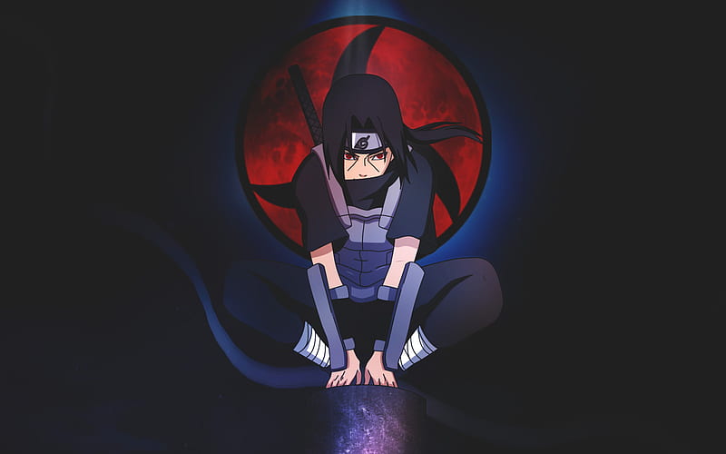 Sasuke Uchiha, minimalism, Naruto characters, artwork, fan art, manga, Naruto, Sharingan, HD wallpaper