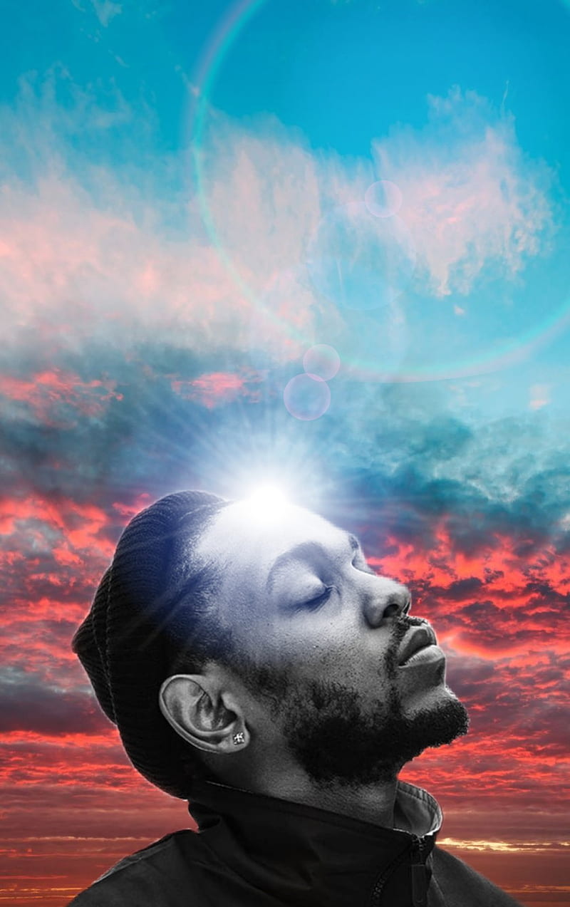 Kendrick Lamar , hip hop, k-dot, kendrick lamar, pink, purple, rap, sky, space, HD phone wallpaper