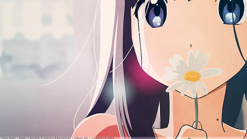 Smells Good, flower, cute, girl, anime, HD wallpaper