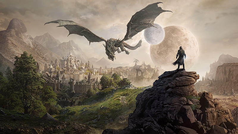 Elsweyr The Elder Scrolls Online 2019 , the-elder-scrolls, games, pc-games, xbox-games, ps-games, 2019-games, dragon, HD wallpaper