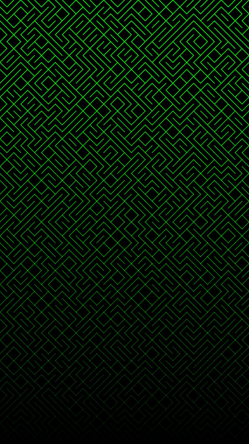 Green pattern, abstract, amoled, black, HD phone wallpaper