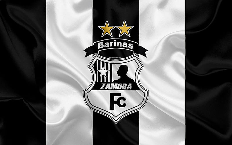 Zamora FC Venezuelan football club, logo, silk texture, black white flag,  Venezuelan Primera Division, HD wallpaper | Peakpx
