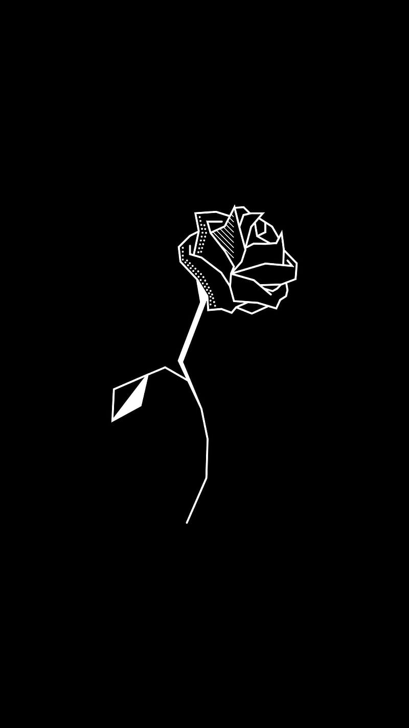 Modern Black Rose, cool, dark, girly, shade, simple, HD phone wallpaper |  Peakpx