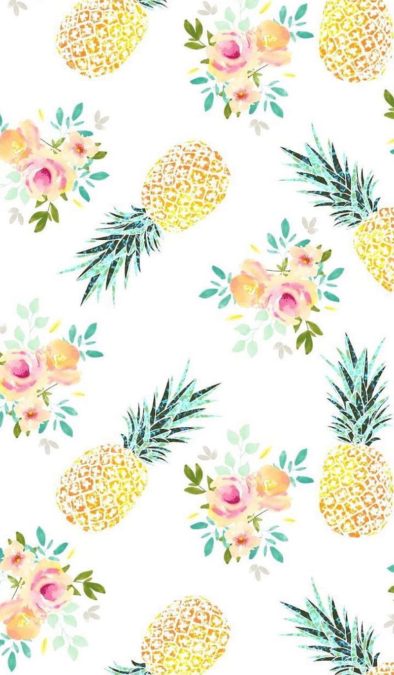 Pineapple Seamless Pattern Flat Design Summer and Tropical Fruit Theme for  Use As Wallpaper or Background Stock Vector  Illustration of cute fresh  129718699